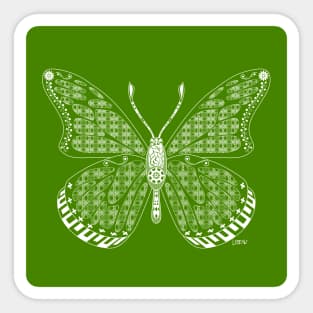 green jade butterfly ecopop in mexican pattern Sticker